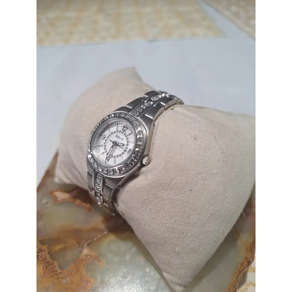 Relic by Fossil ZR11788 Women's Crystal Quartz Date Watch 25.3mm New Battery
